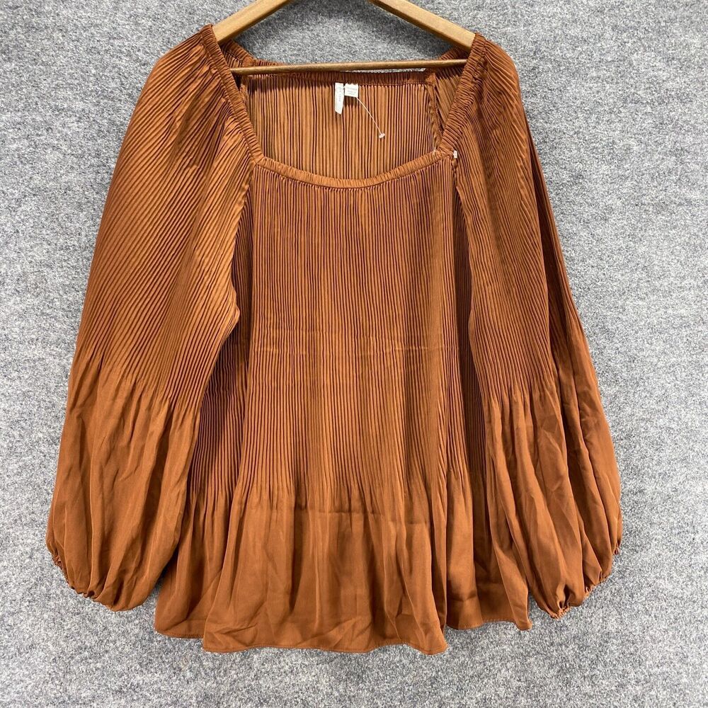 Cato Rust Pleated Blouse